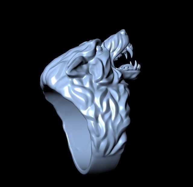 Wolf Ring 3D print model_1