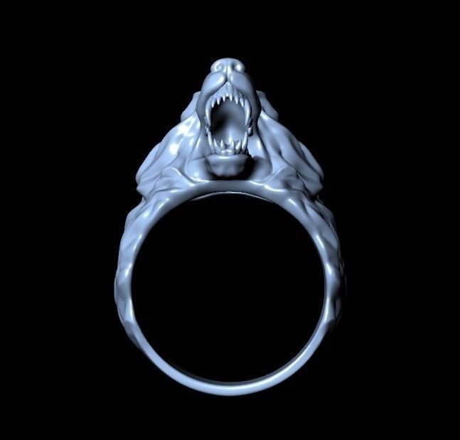 Wolf Ring 3D print model_3