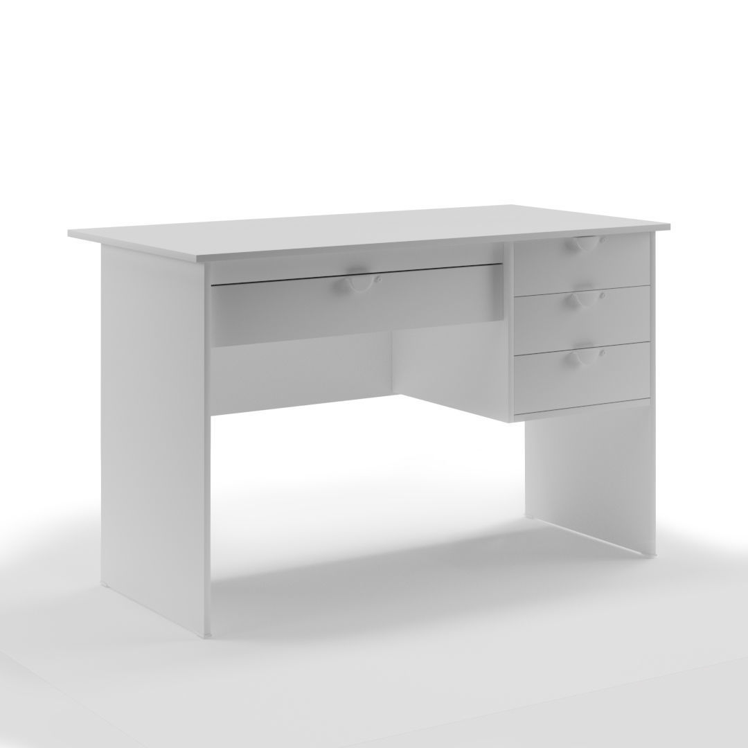 Simple Office Desk Low-poly 3D model_2
