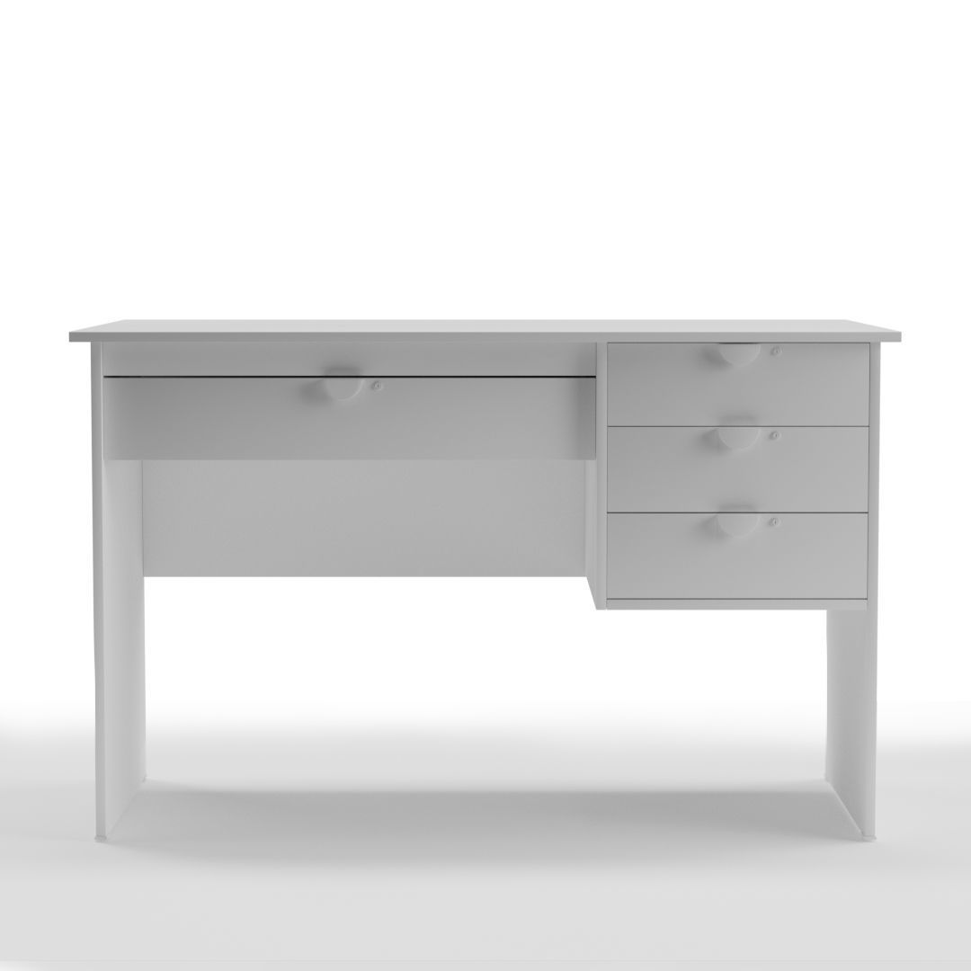 Simple Office Desk Low-poly 3D model_1