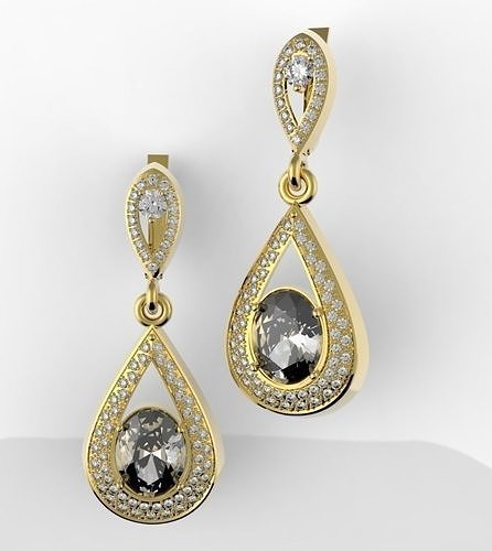 pear earrings 3D print model