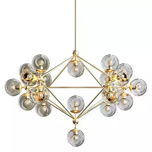 Modo chandelier 21 globes bronze clear von Roll Hill