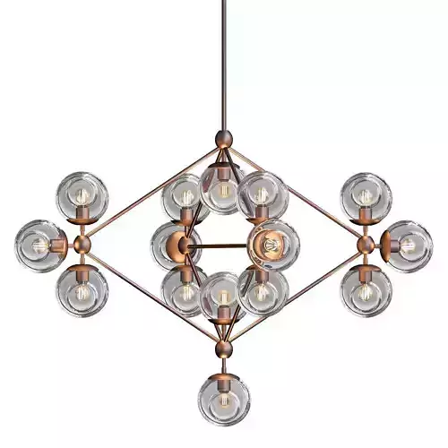 Modo chandelier 15 globes bronze clear von Roll Hill