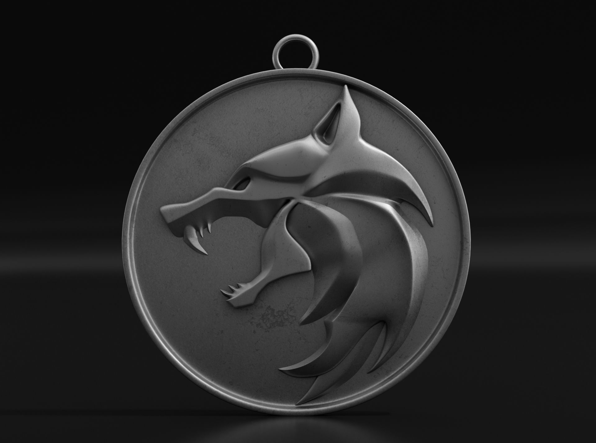 The Witcher medallion 3D print model_3