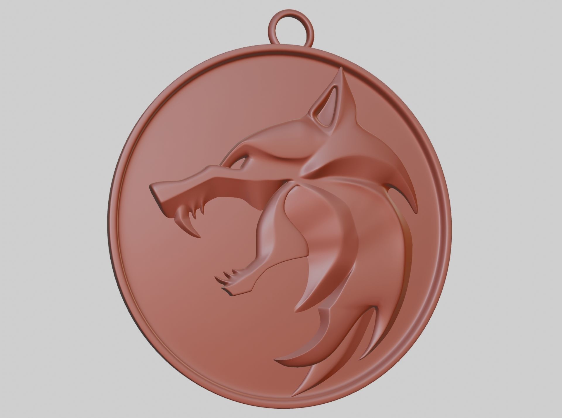 The Witcher medallion 3D print model_4