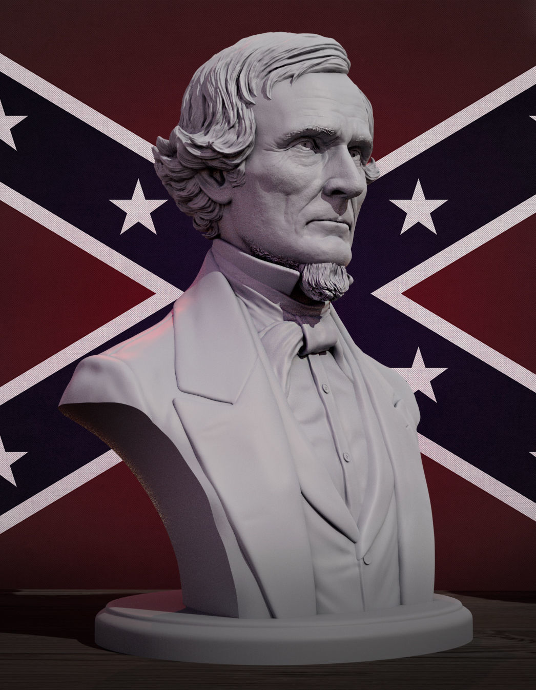 Jefferson Davis 3D print model_3