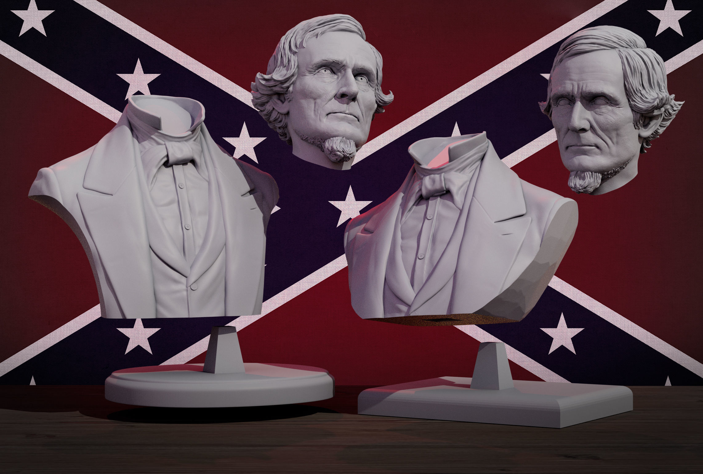 Jefferson Davis 3D print model_2