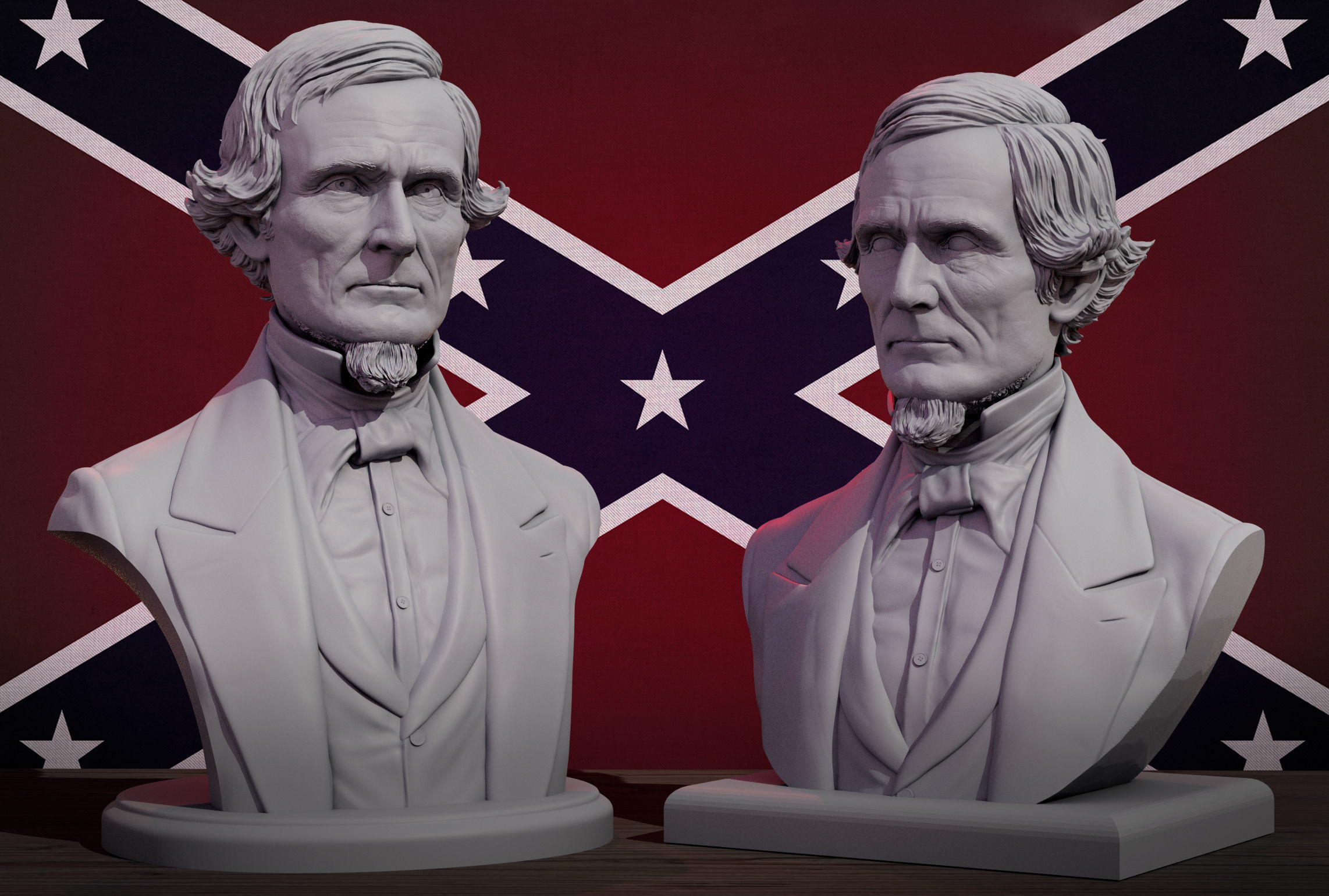 Jefferson Davis 3D print model_1