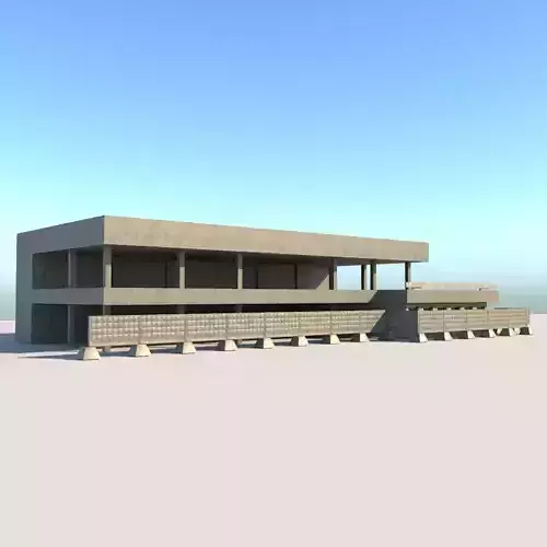 bus station Low-poly 3D model