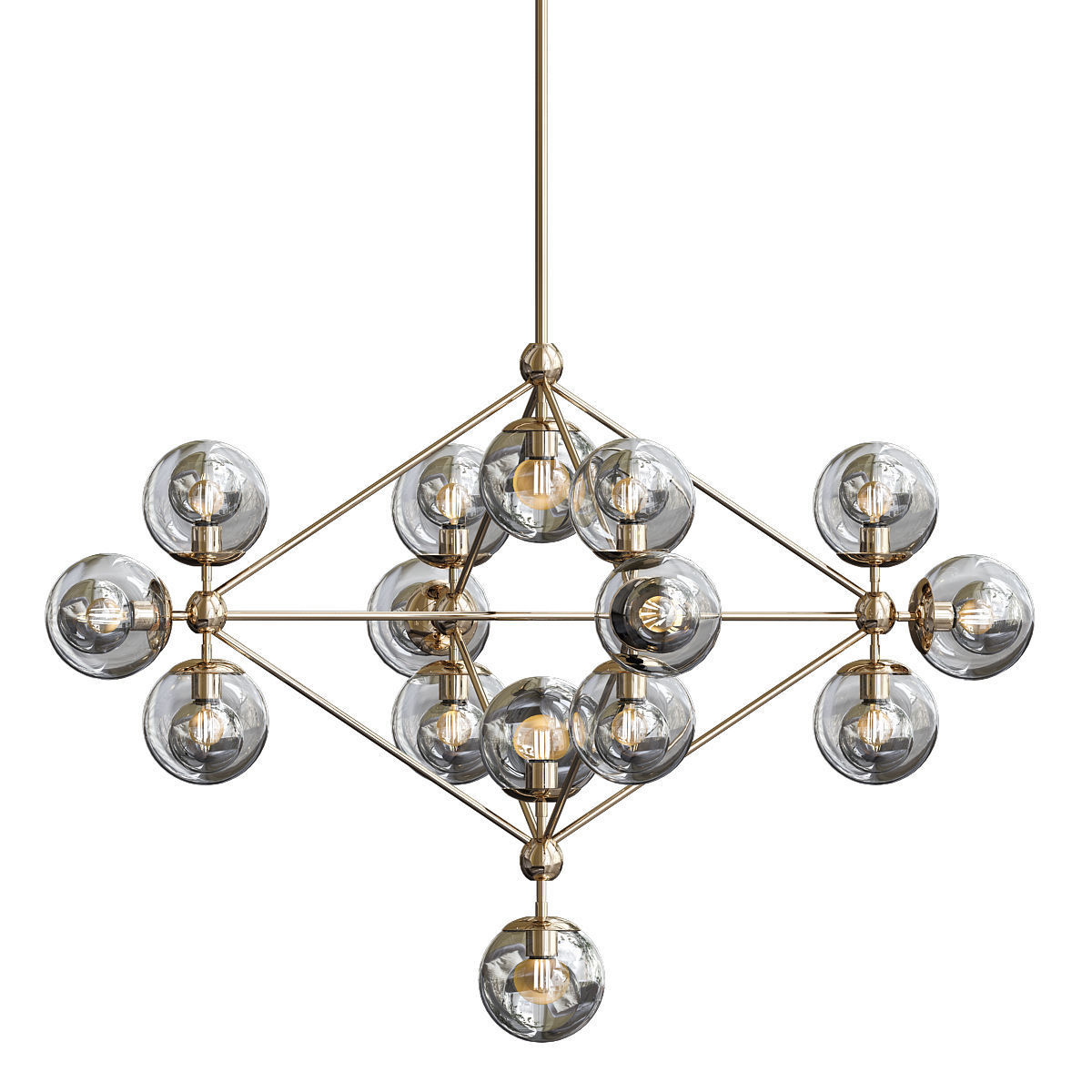Modo chandelier 15 globes brass clear von Roll Hill 3D model_5