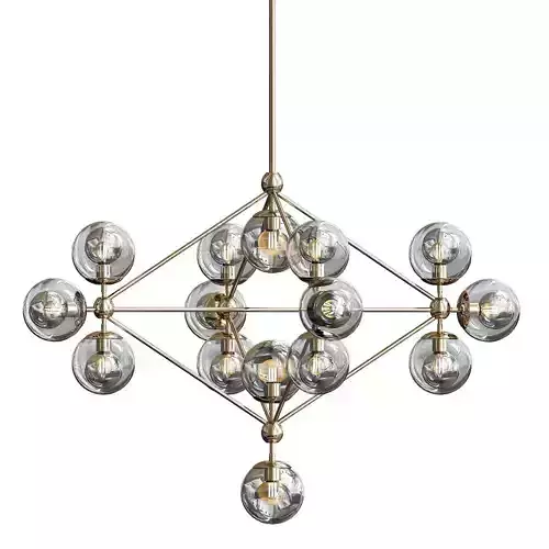 Modo chandelier 15 globes brass clear von Roll Hill