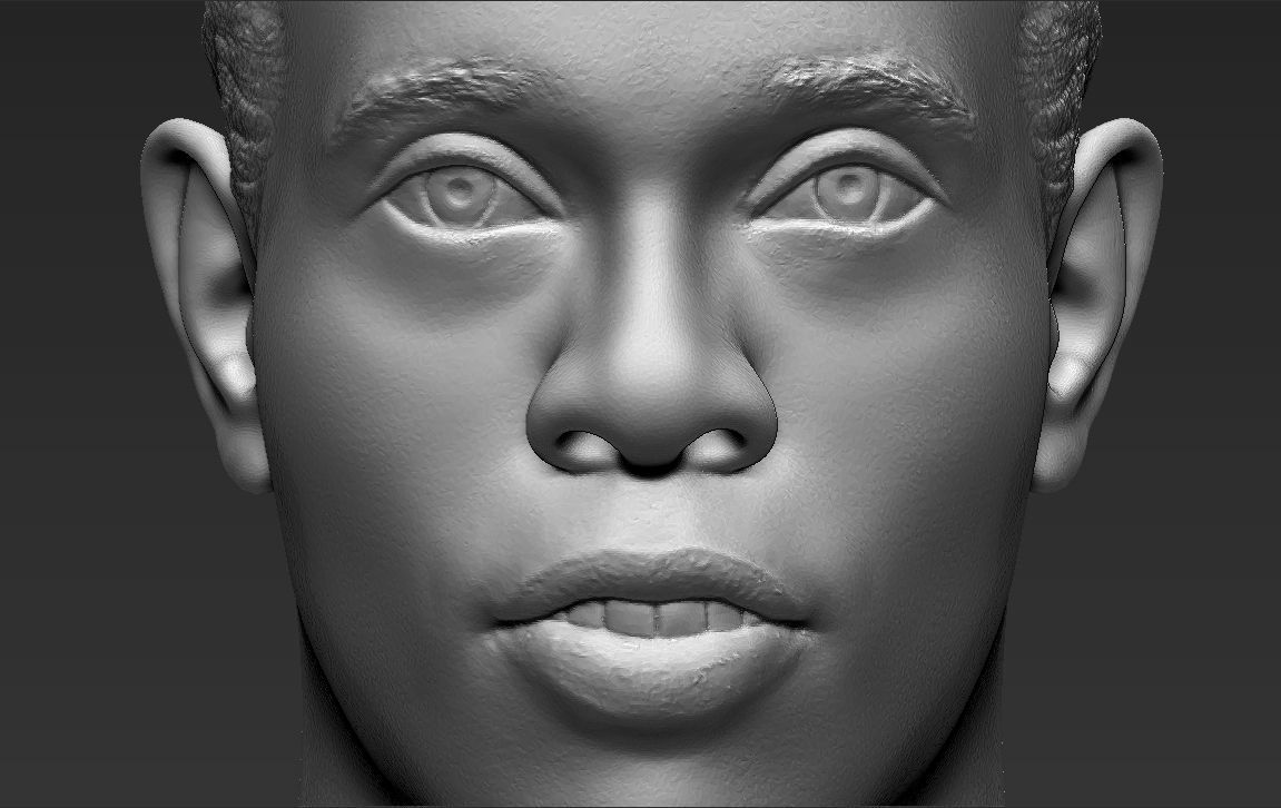 Ronaldinho bust 3D printing ready stl obj formats 3D print model_15