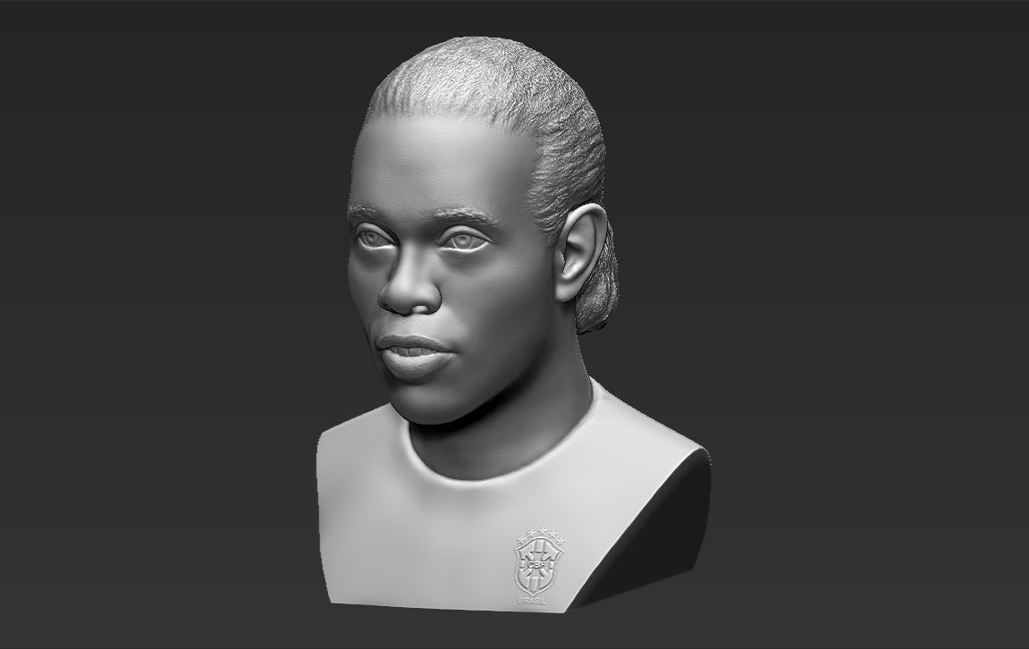 Ronaldinho bust 3D printing ready stl obj formats 3D print model_12