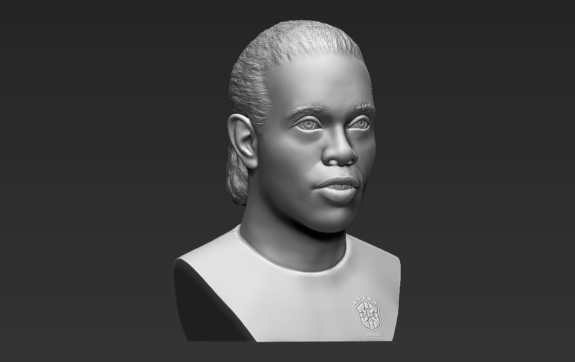 Ronaldinho bust 3D printing ready stl obj formats 3D print model_9