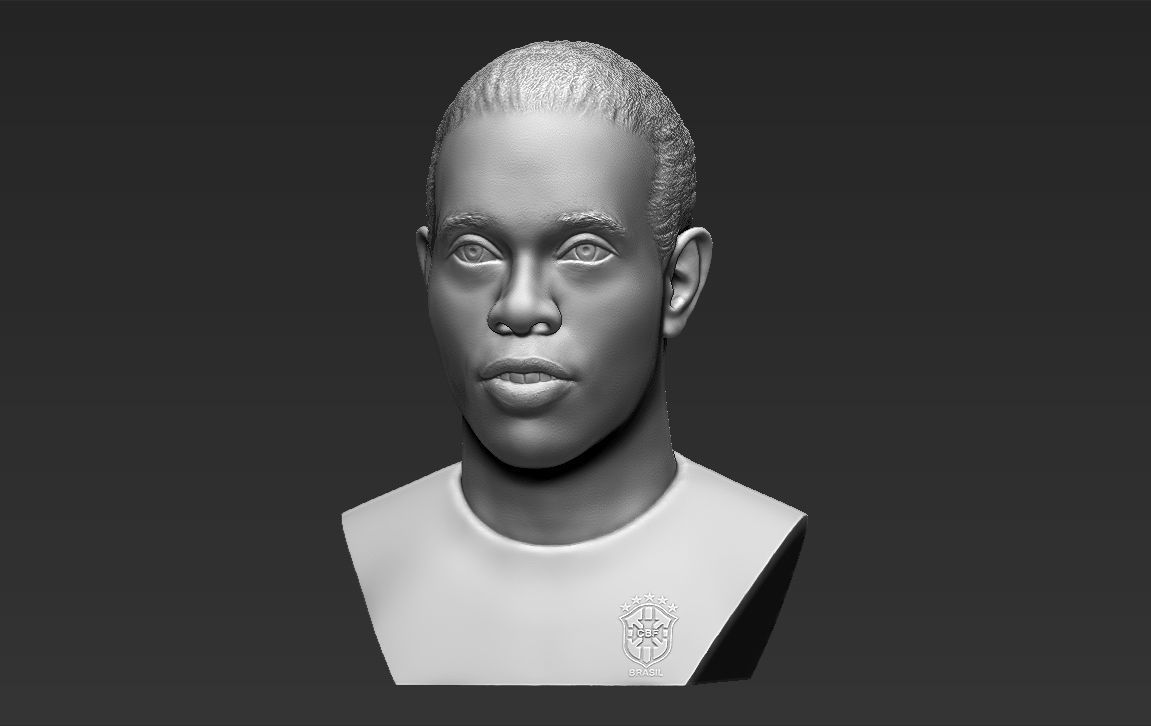 Ronaldinho bust 3D printing ready stl obj formats 3D print model_1