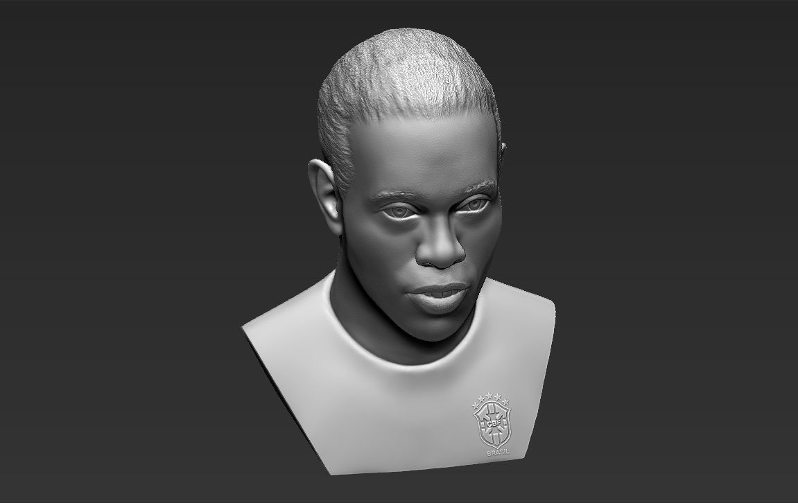 Ronaldinho bust 3D printing ready stl obj formats 3D print model_11