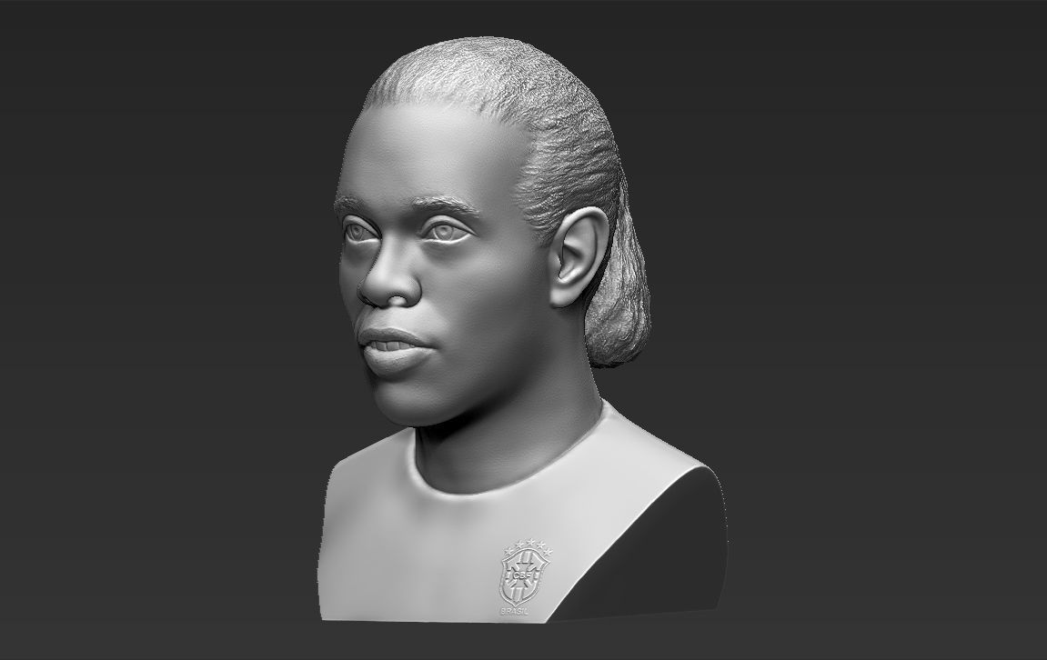Ronaldinho bust 3D printing ready stl obj formats 3D print model_2