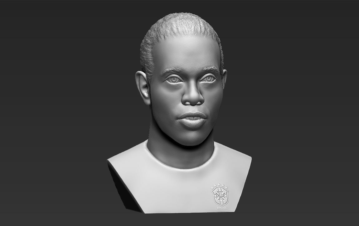 Ronaldinho bust 3D printing ready stl obj formats 3D print model_10