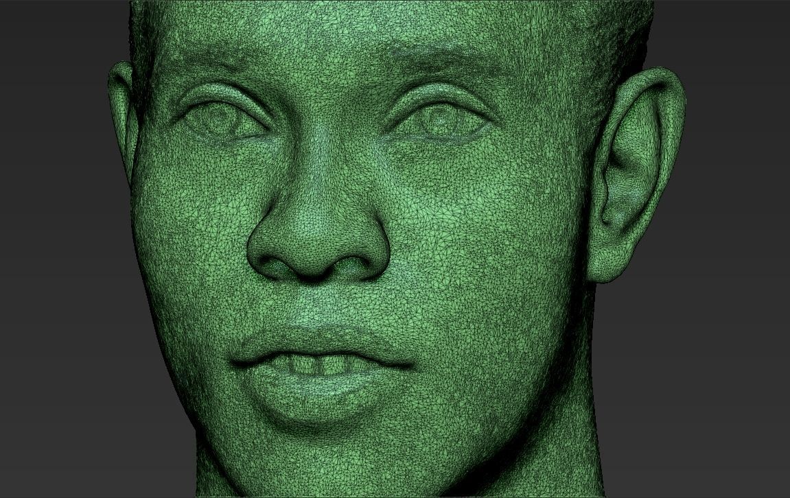 Ronaldinho bust 3D printing ready stl obj formats 3D print model_25