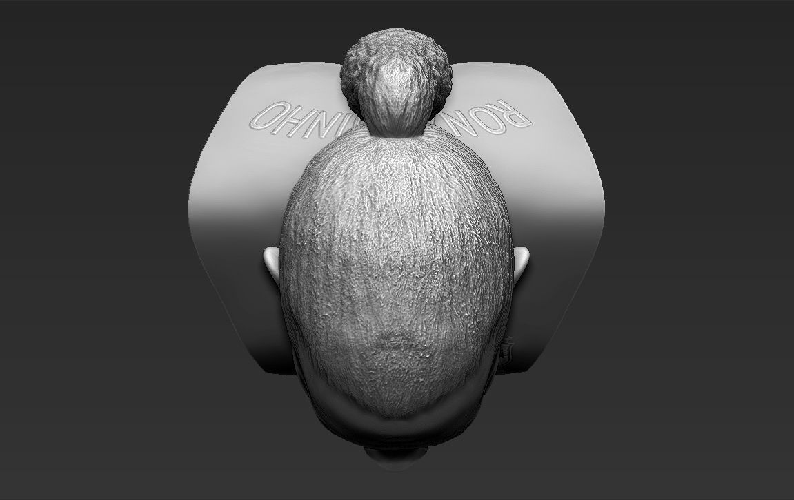 Ronaldinho bust 3D printing ready stl obj formats 3D print model_14