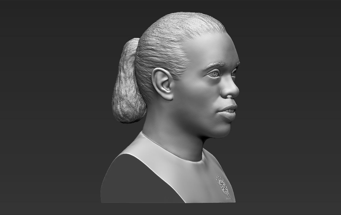Ronaldinho bust 3D printing ready stl obj formats 3D print model_8