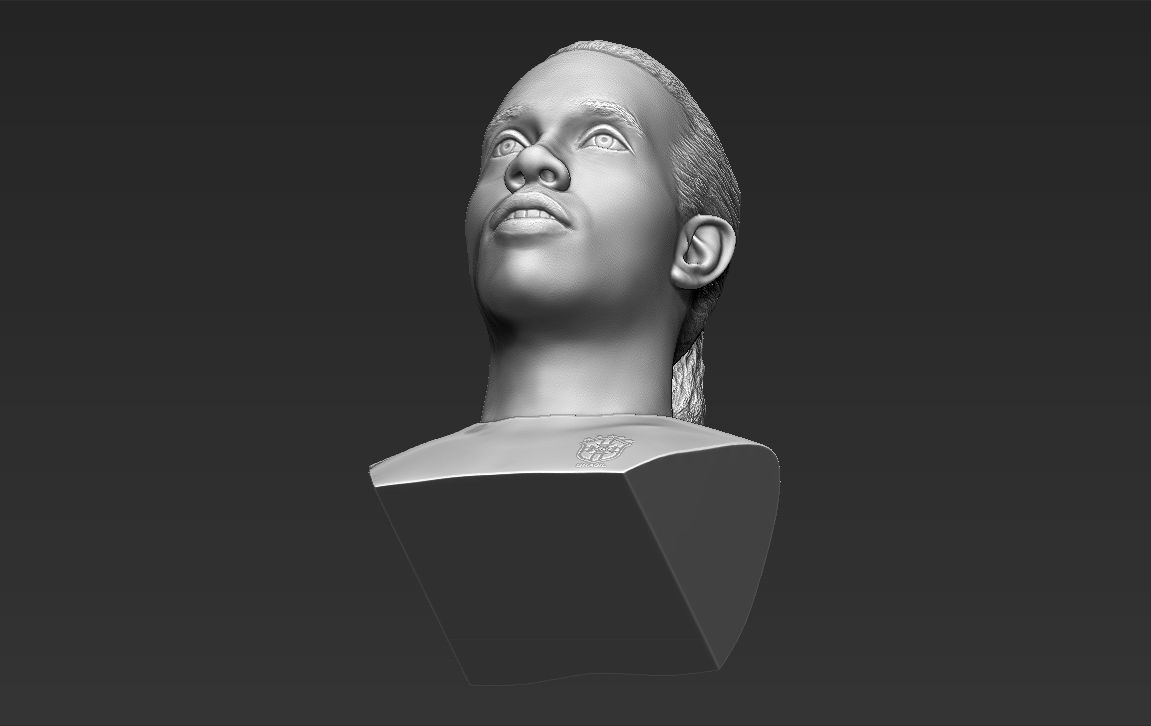 Ronaldinho bust 3D printing ready stl obj formats 3D print model_21