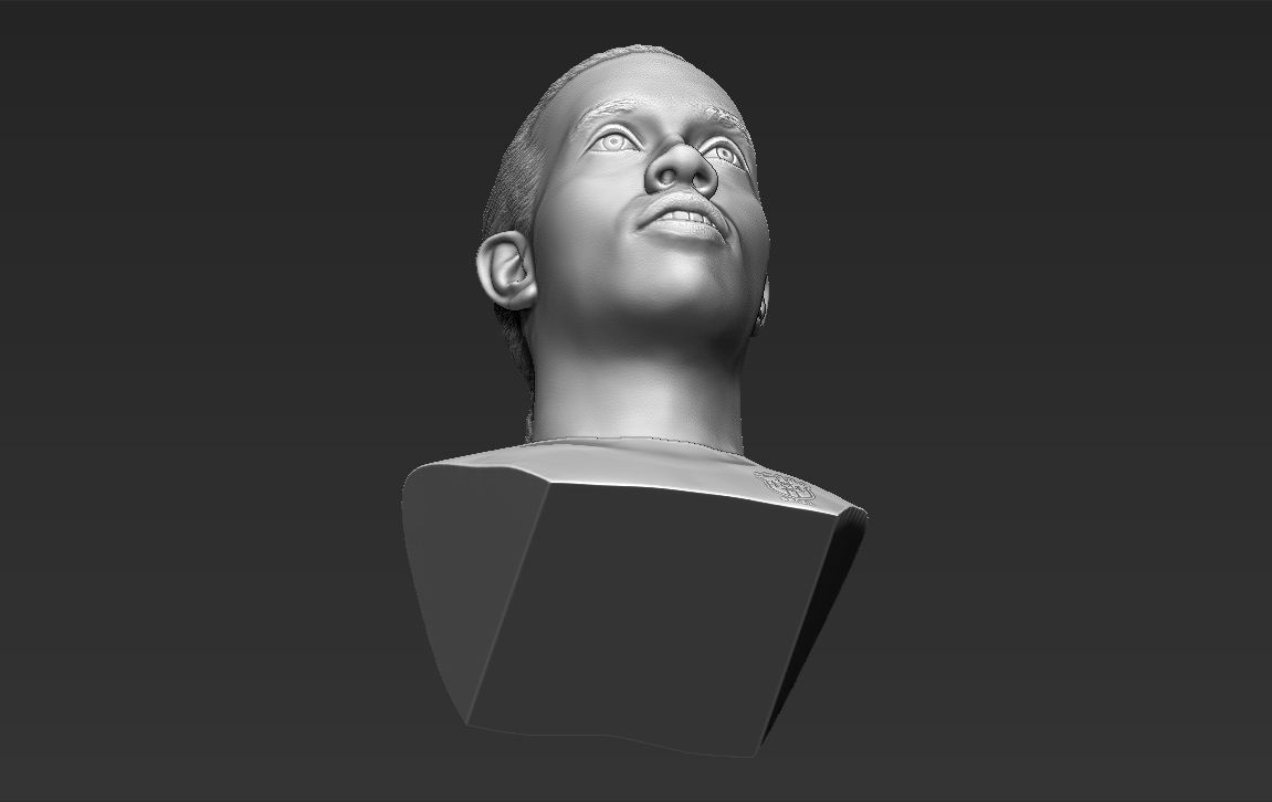 Ronaldinho bust 3D printing ready stl obj formats 3D print model_20