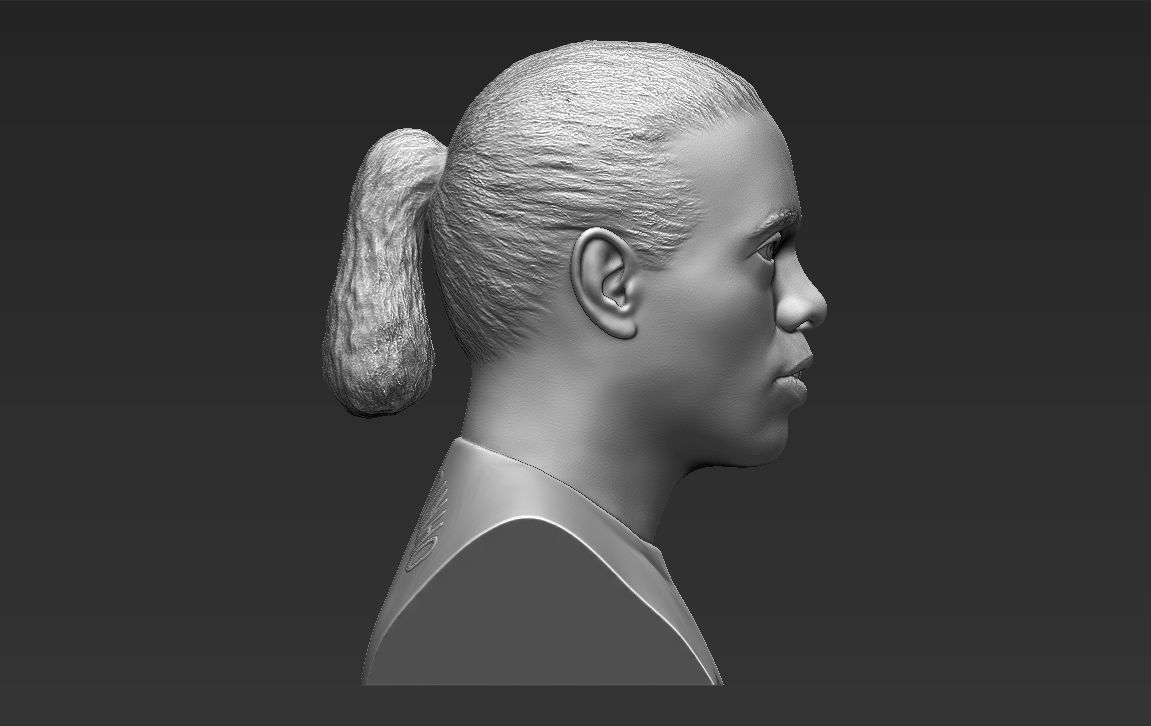 Ronaldinho bust 3D printing ready stl obj formats 3D print model_7