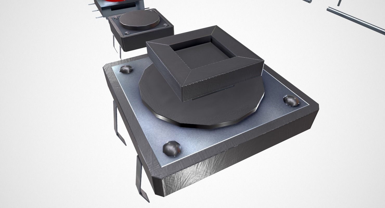 Electronic Components Low-poly 3D model_12