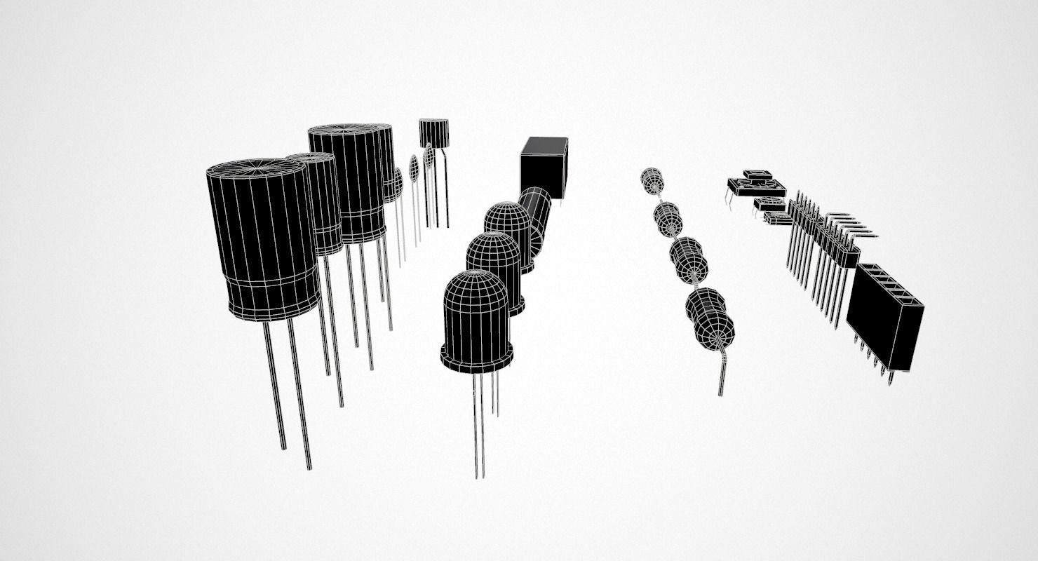 Electronic Components Low-poly 3D model_22