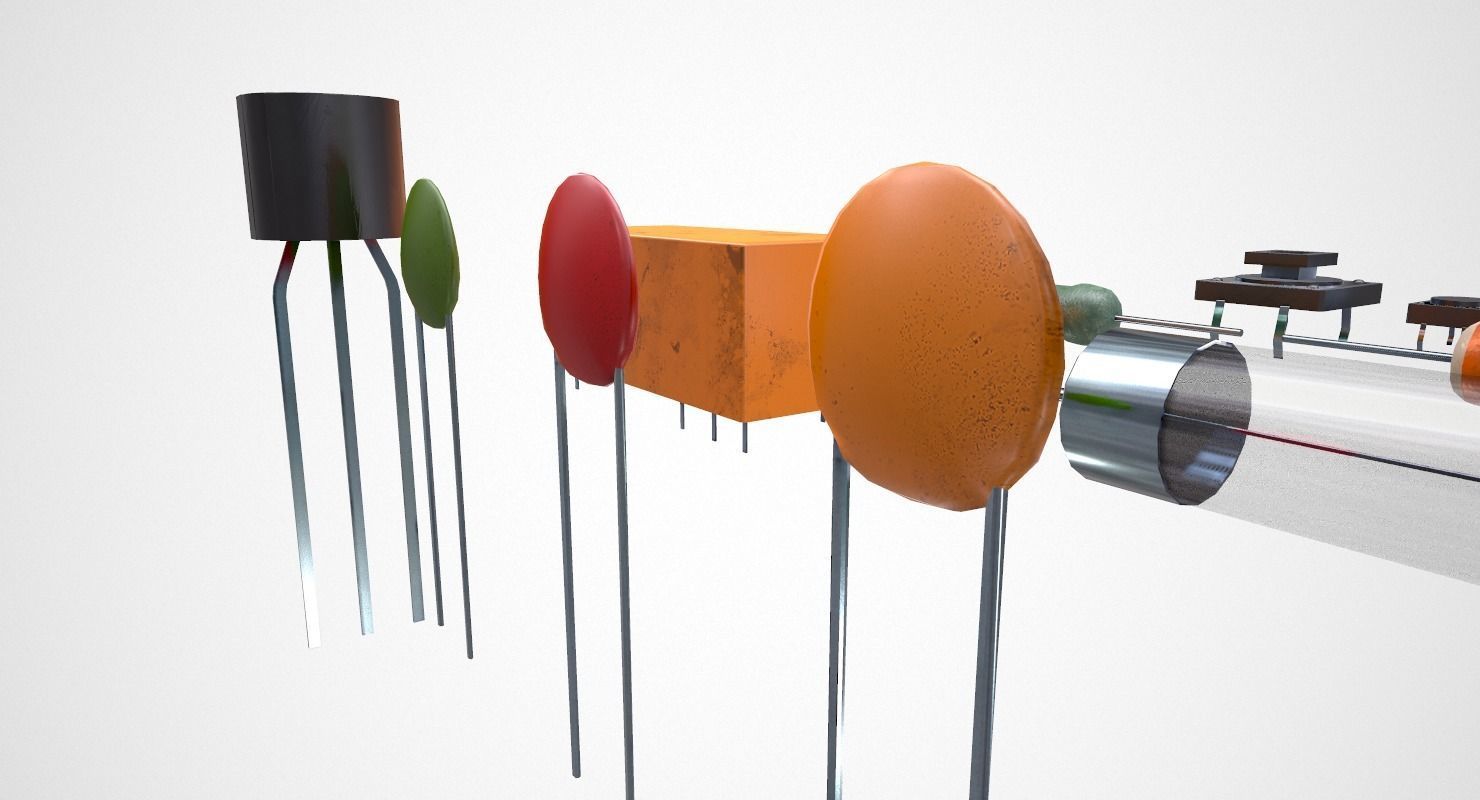Electronic Components Low-poly 3D model_18