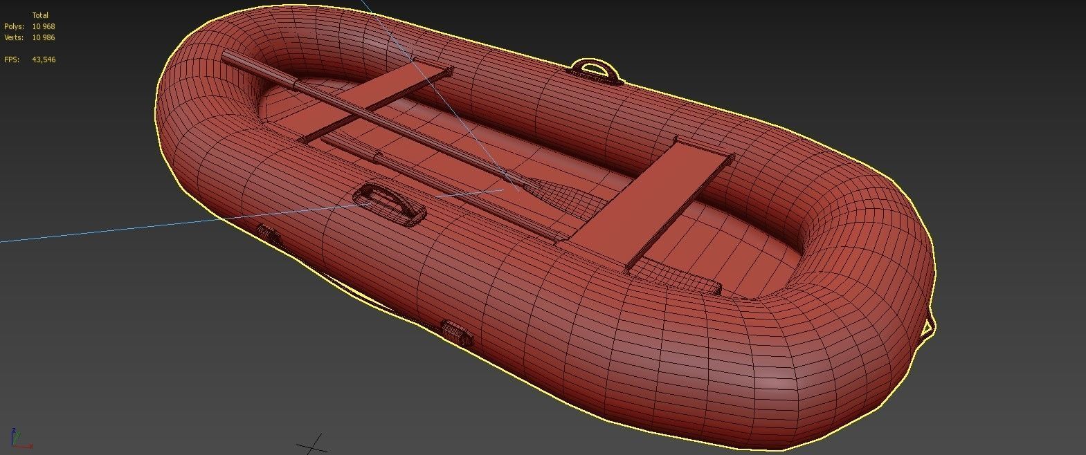 Boat - Lifeboat Low-poly 3D model_6