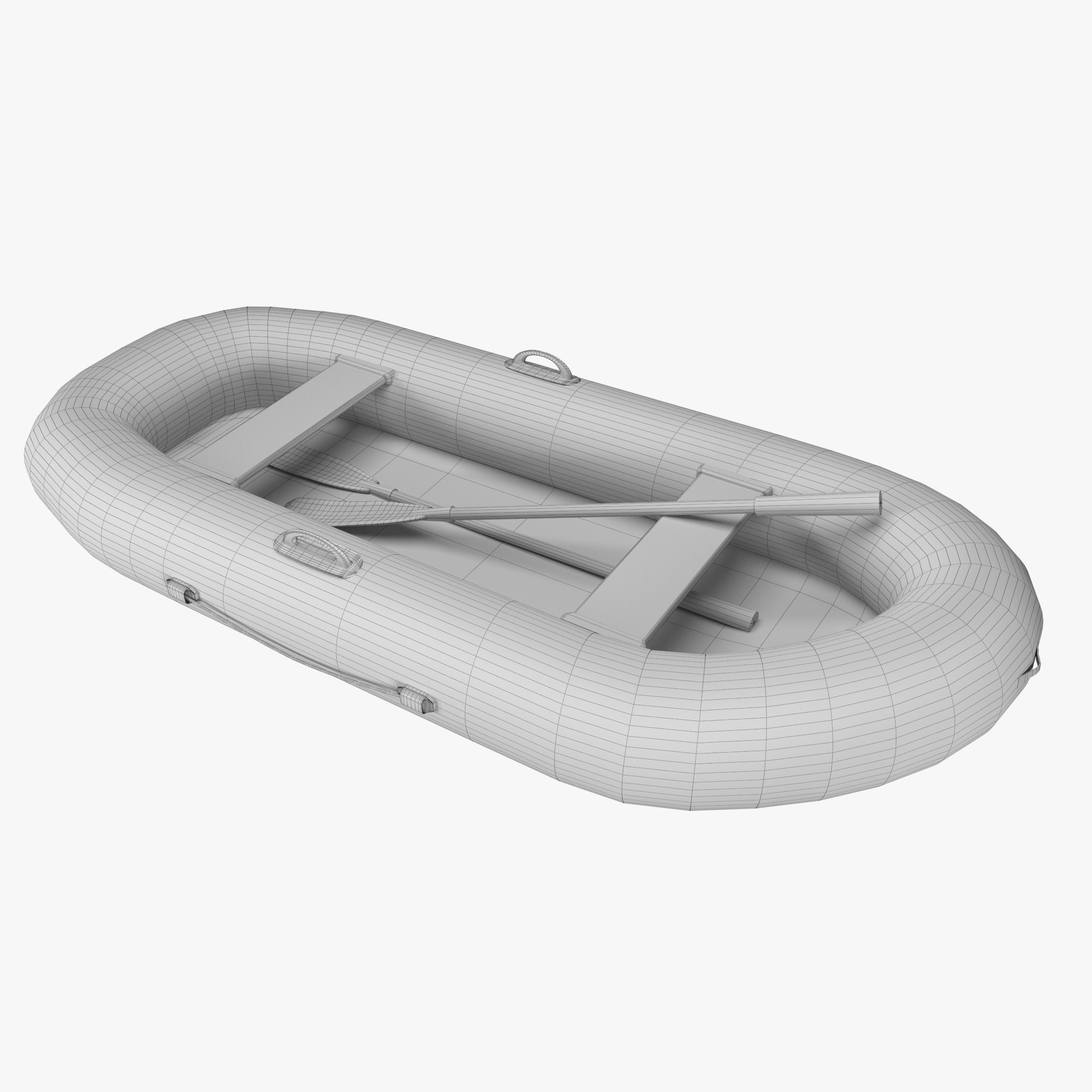 Boat - Lifeboat Low-poly 3D model_5