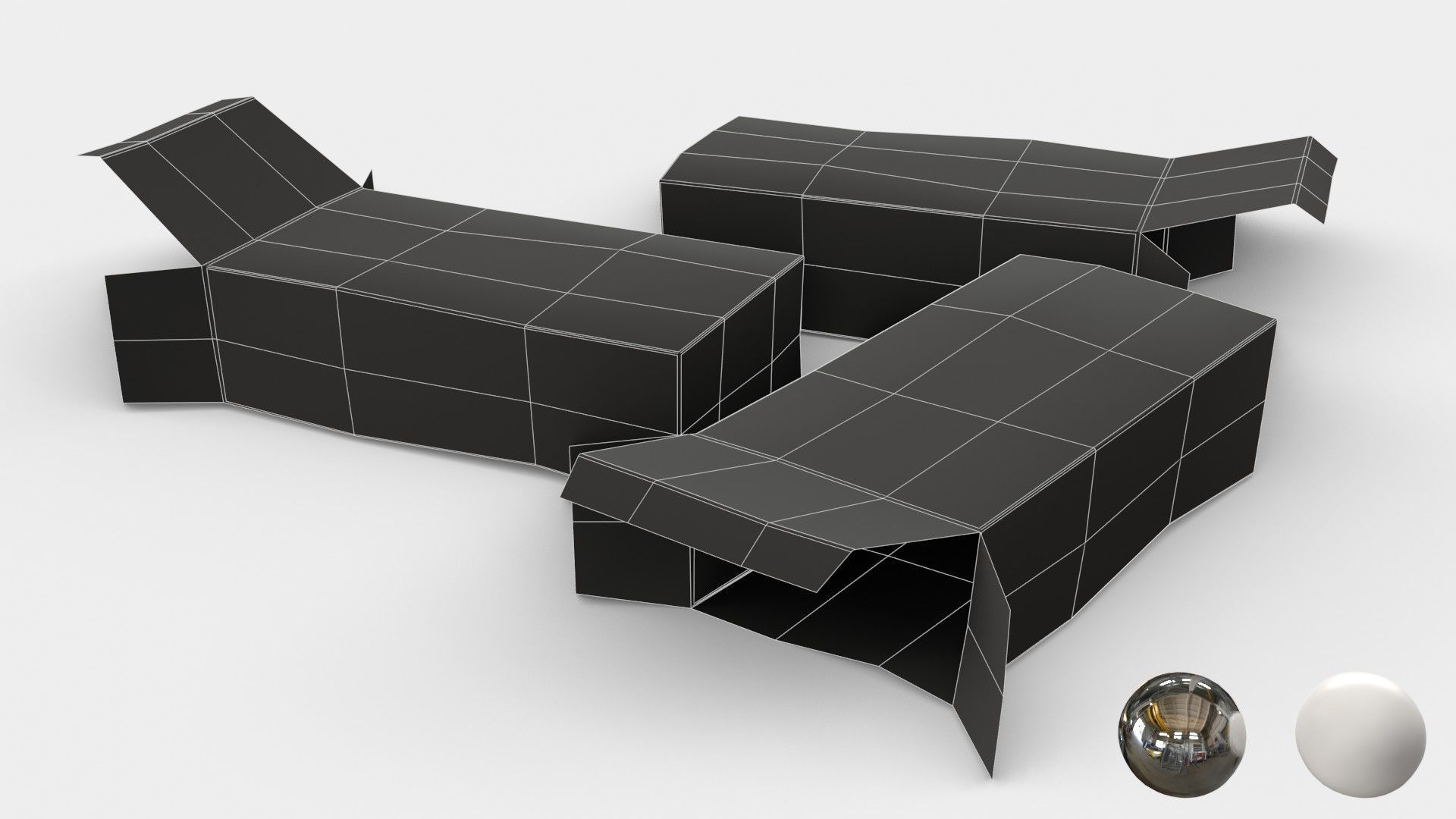 US K-Ration boxes End War WWII - Dirty version Low-poly 3D model_15