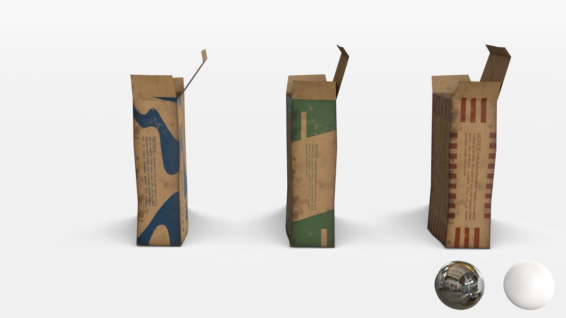 US K-Ration boxes End War WWII - Dirty version Low-poly 3D model_5