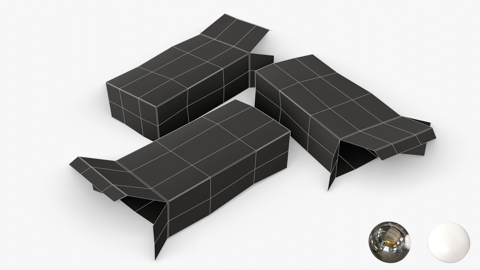 US K-Ration boxes End War WWII - Dirty version Low-poly 3D model_14