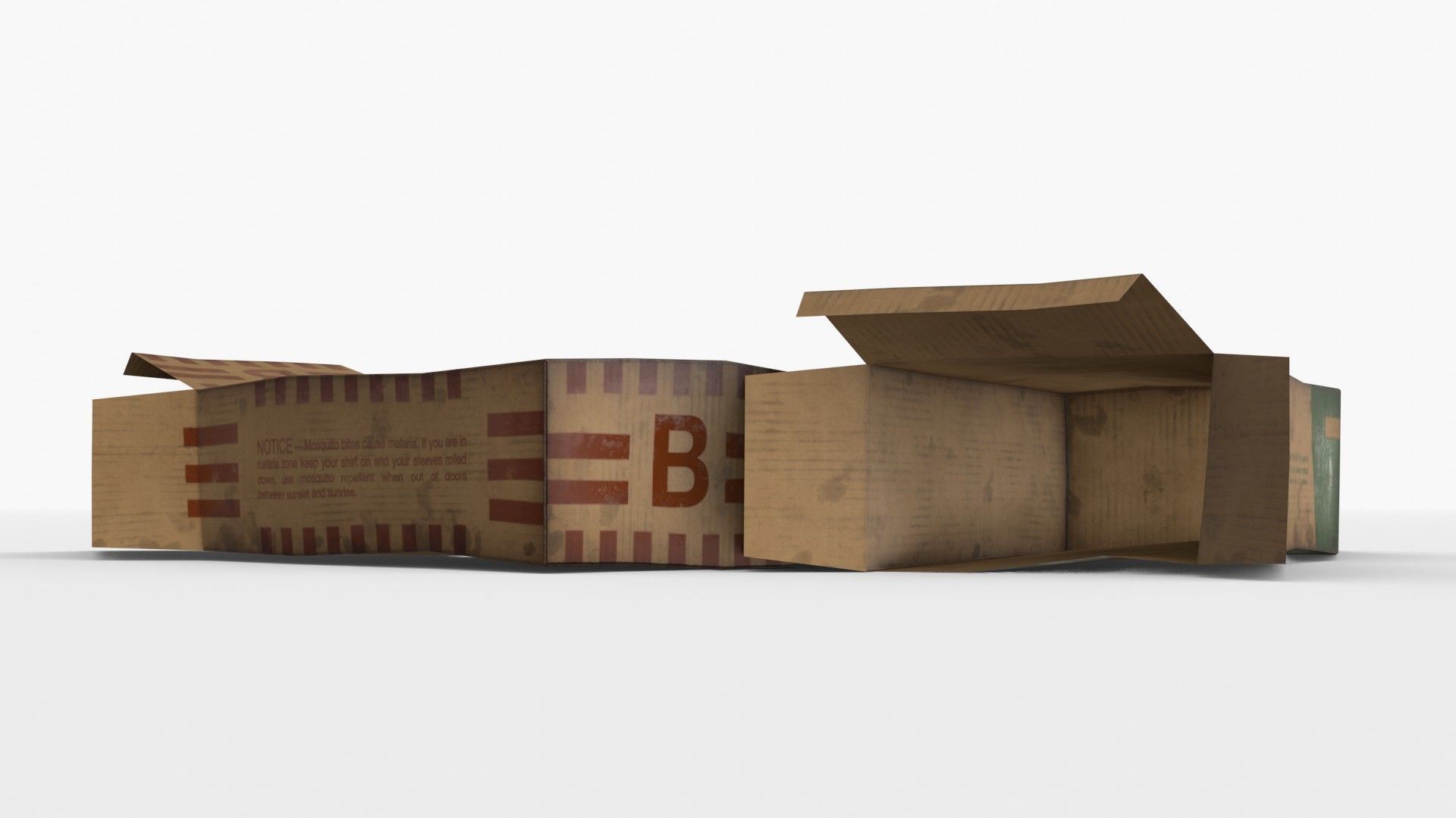 US K-Ration boxes End War WWII - Dirty version Low-poly 3D model_3