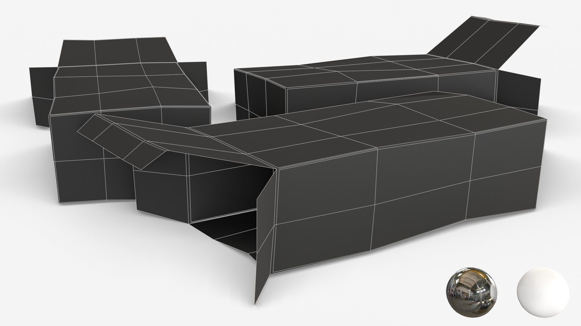 US K-Ration boxes End War WWII - Dirty version Low-poly 3D model_17