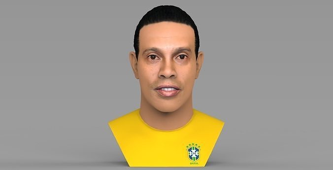 Ronaldinho bust ready for full color 3D printing 3D print model
