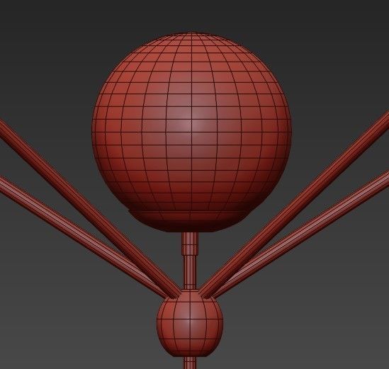 Modo chandelier 15 globes black cream von Roll Hill 3D model_2