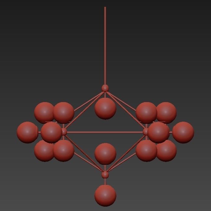 Modo chandelier 15 globes black cream von Roll Hill 3D model_4