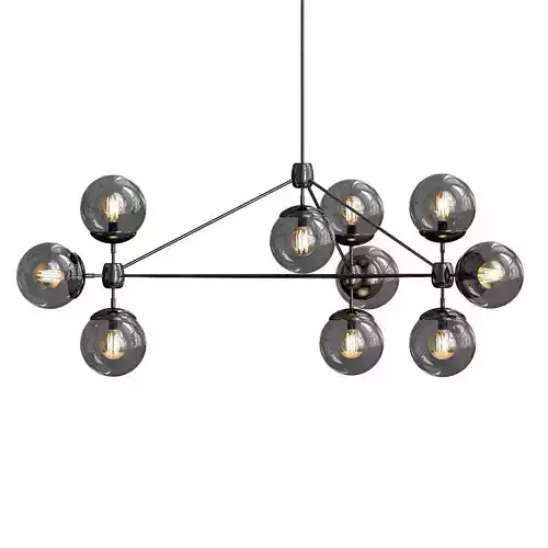 Modo chandelier 10 globes black smoke von Roll Hill