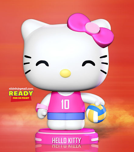 Hello Kitty play volleyball 3D print model