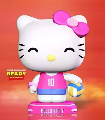 Hello Kitty play volleyball 3D print model