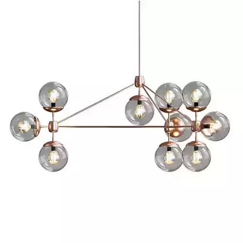 Modo chandelier 10 globes bronze clear von Roll Hill
