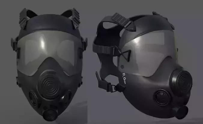 Mask gas protection pollution fantasy scifi military combat 3d 