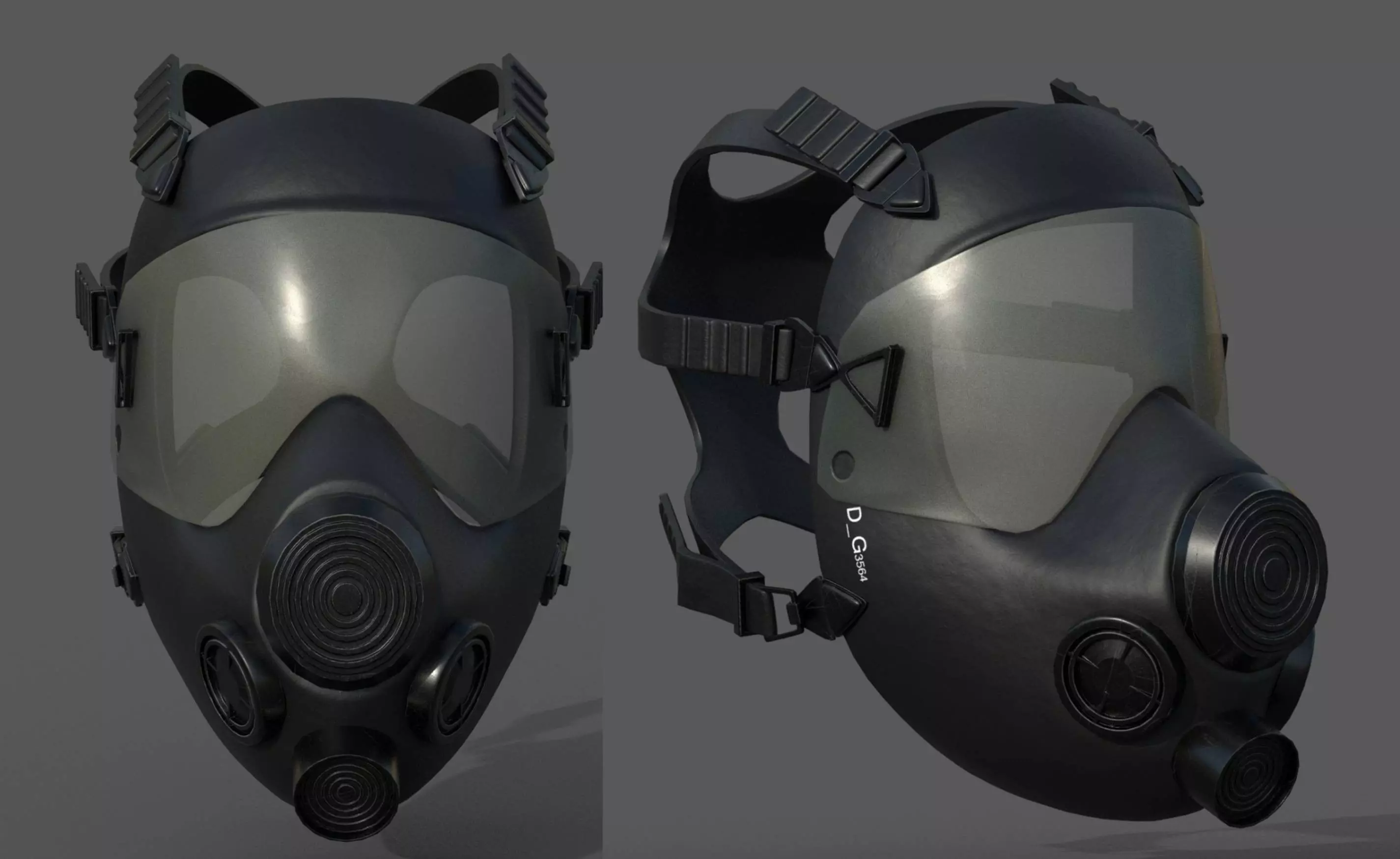 Mask gas protection pollution fantasy scifi military combat 3d Low-poly 3D model