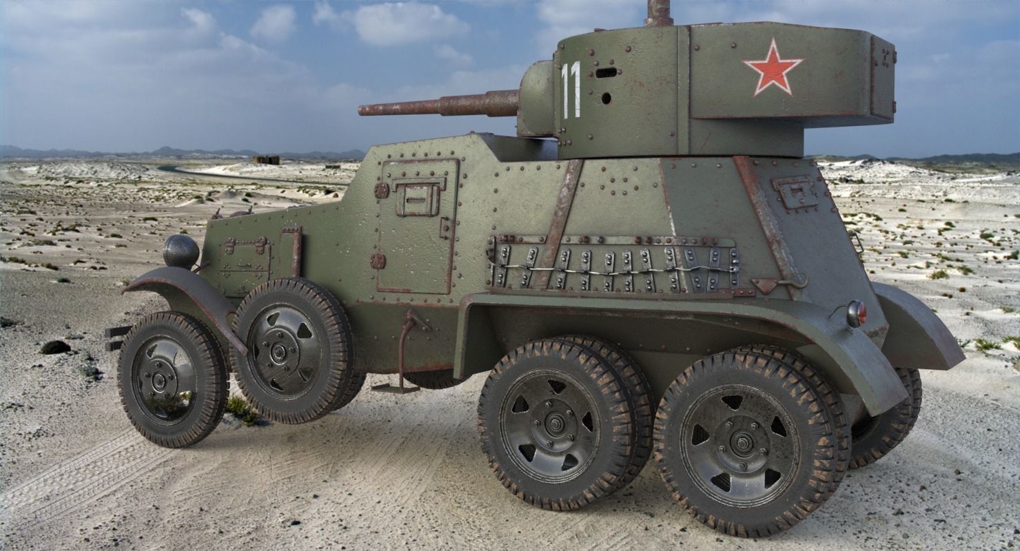 BA 6 Armored Car  Vray  3D model_3