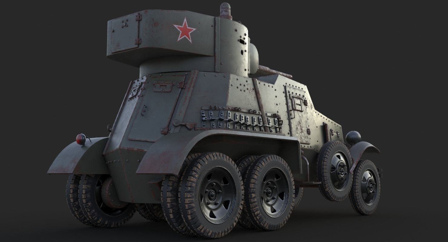 BA 6 Armored Car  Vray  3D model_11