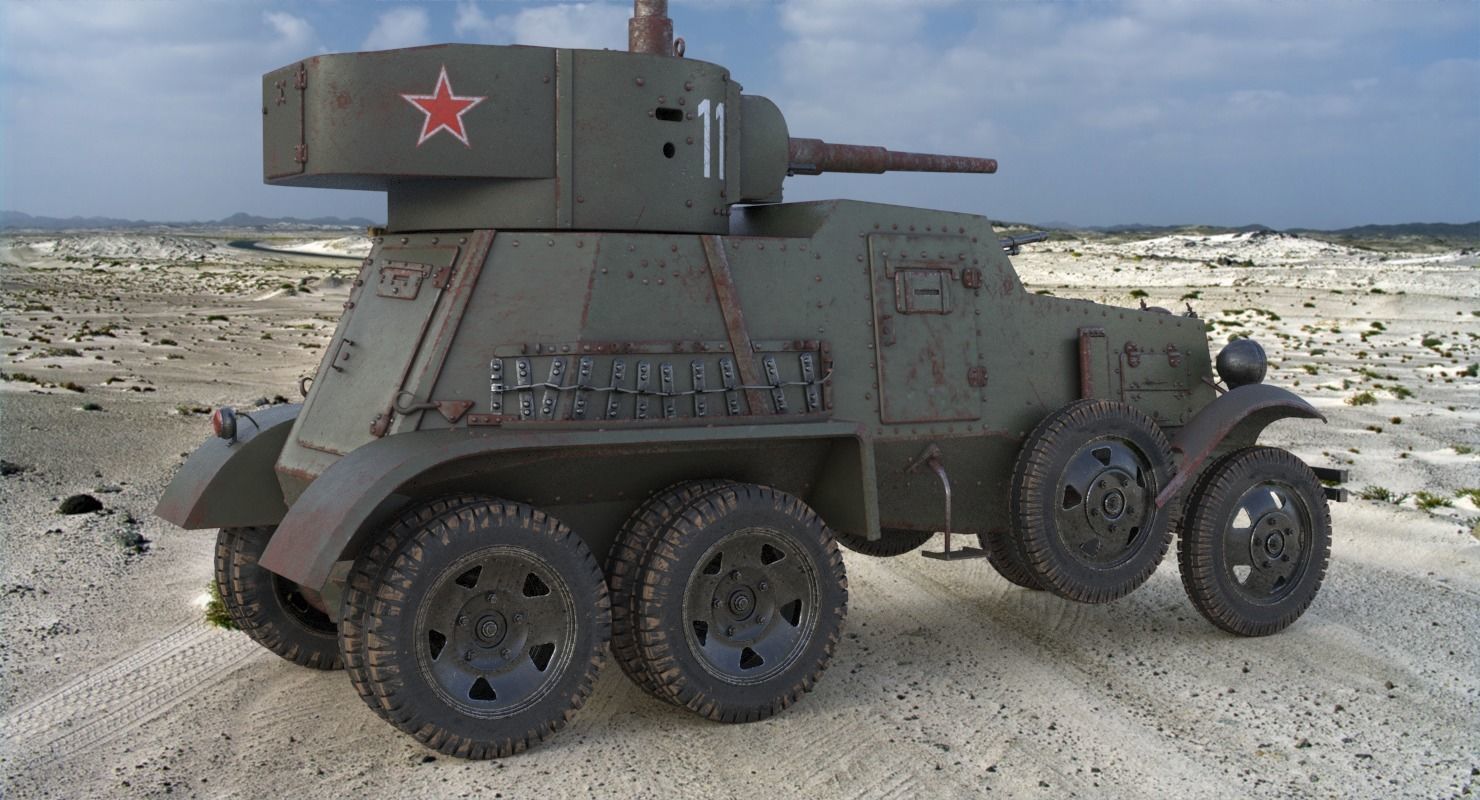 BA 6 Armored Car  Vray  3D model_4
